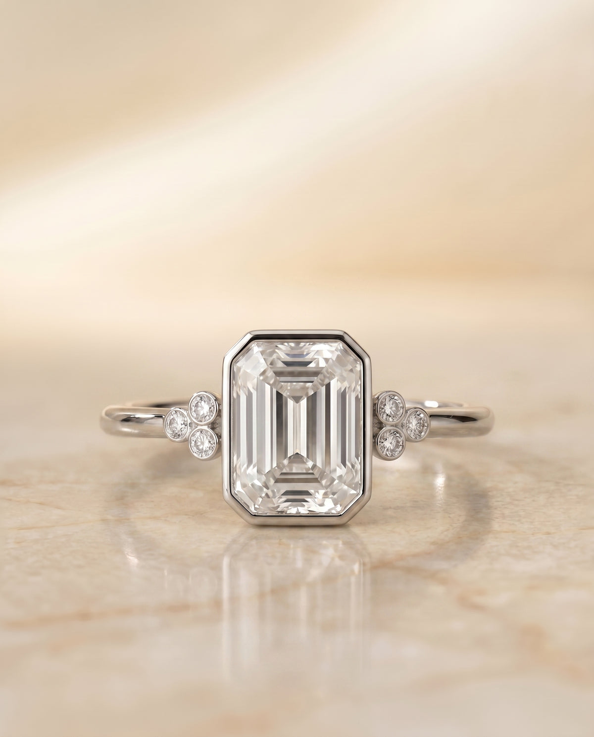 The Selena emerald engagement ring setting in Platinum | RockHer