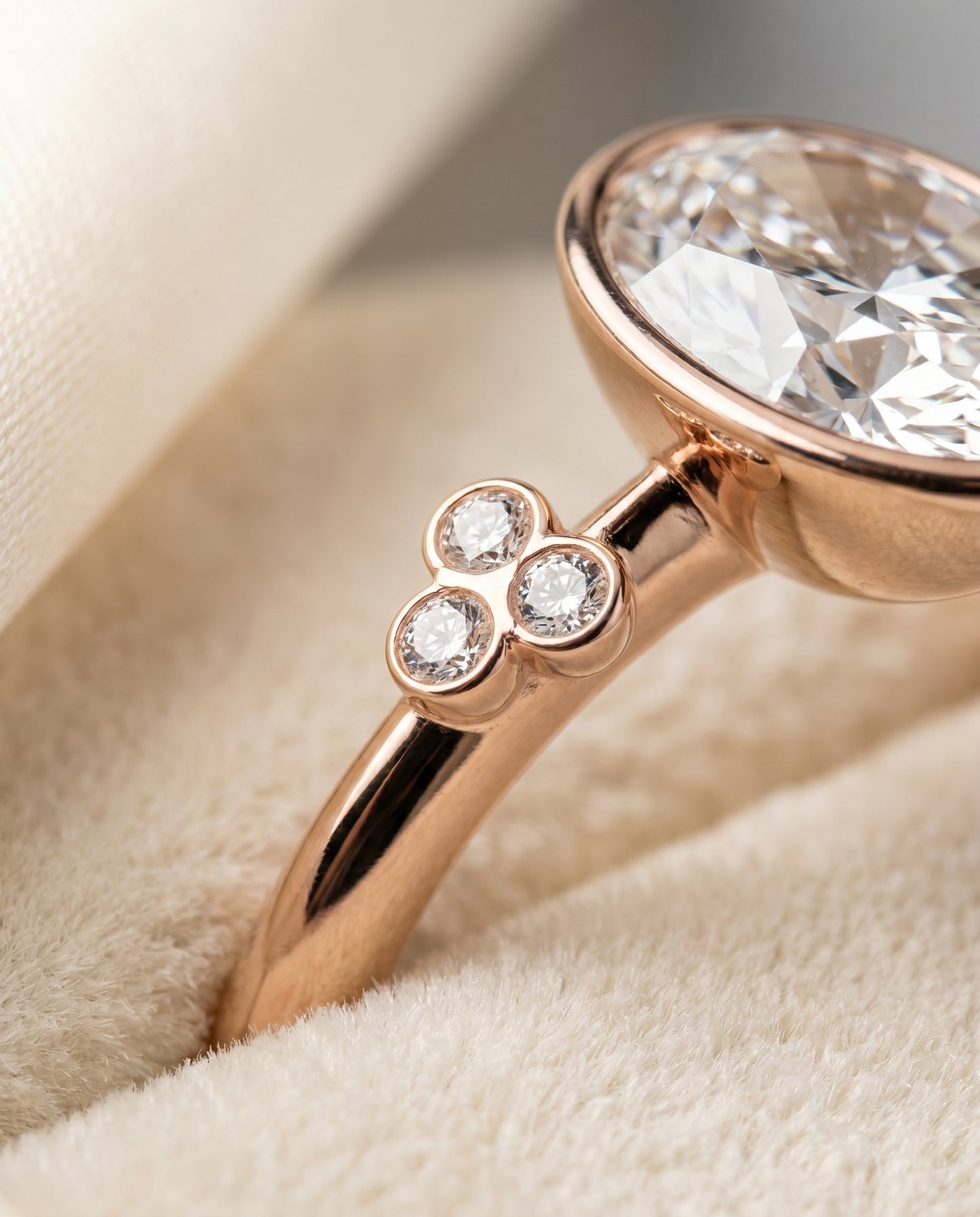 The Selena Toi et Moi Engagement Ring Setting for Oval Diamonds in 14K Rose Gold