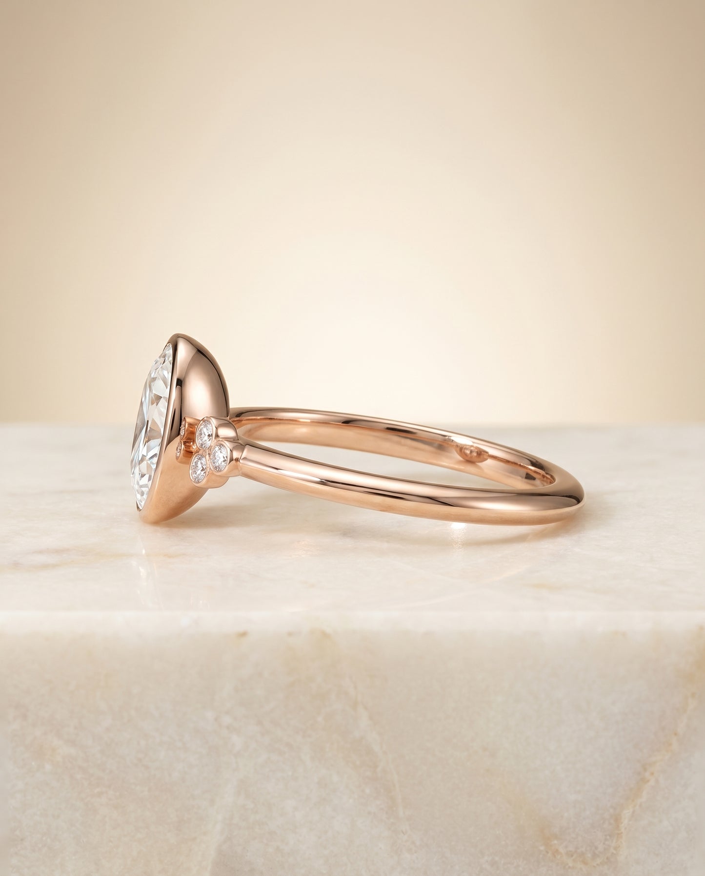 The Selena Toi et Moi Engagement Ring Setting for Oval Diamonds in 14K Rose Gold