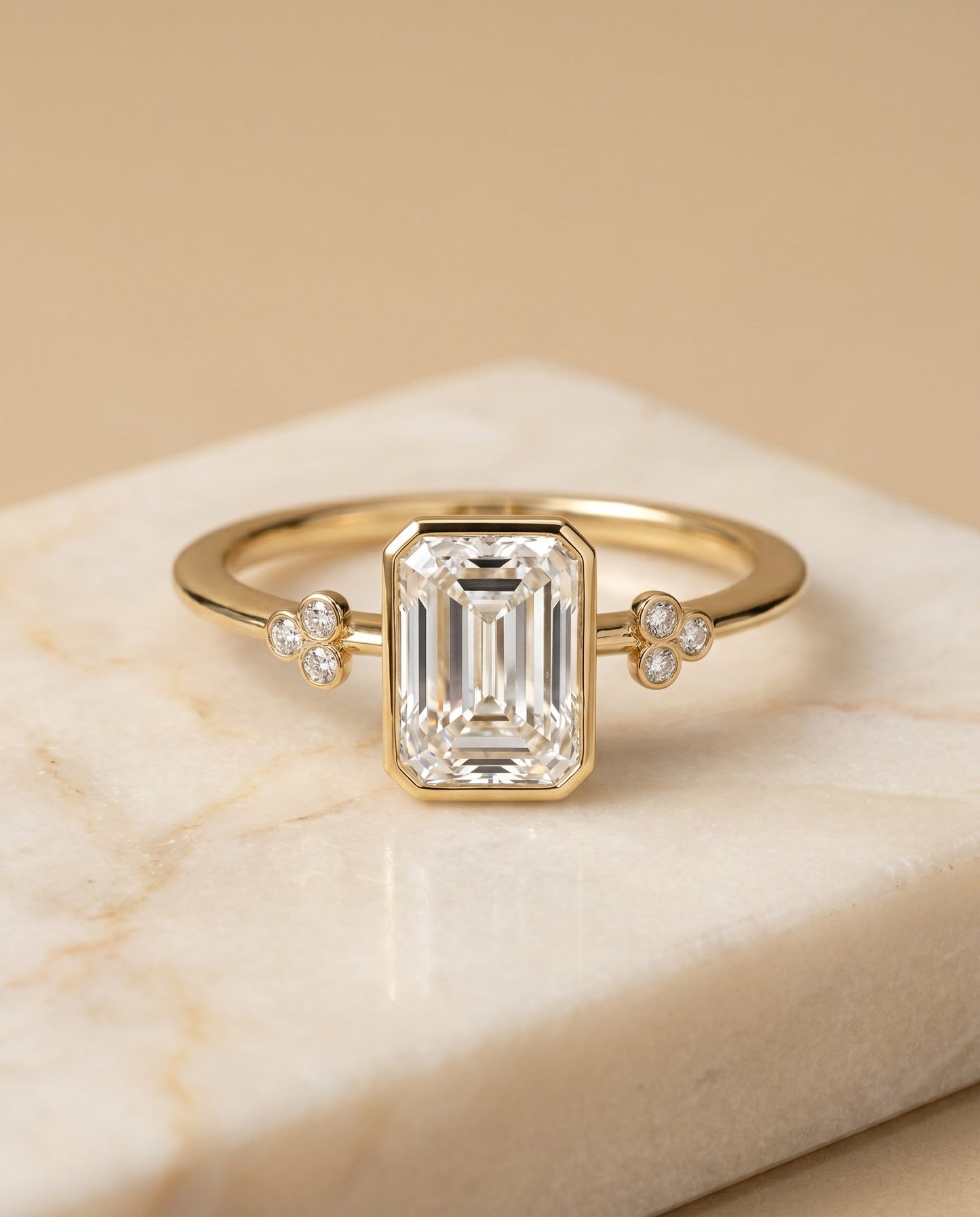 The Selena Select Bezel Solitaire Engagement Ring with Lab Diamond in 18K Yellow Gold - view 1