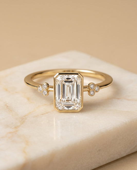 The Selena Select Bezel Solitaire Engagement Ring with Lab Diamond in 18K Yellow Gold - view 1