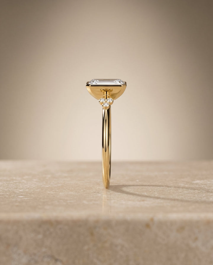 The Selena Select Bezel Solitaire Engagement Ring with Lab Diamond in 18K Yellow Gold - view 5