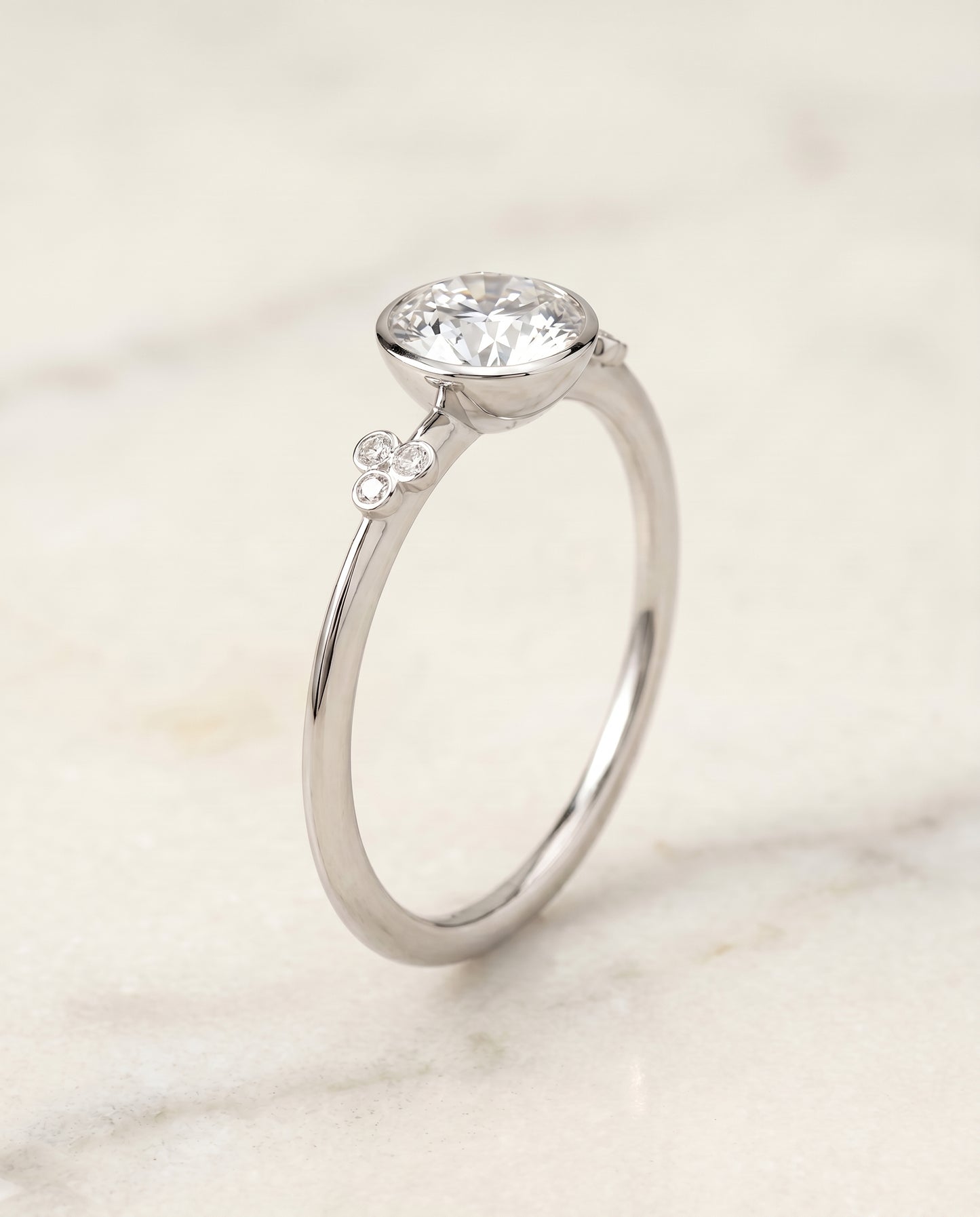 The Selena Toi et Moi Engagement Ring Setting for Round Diamonds in Platinum