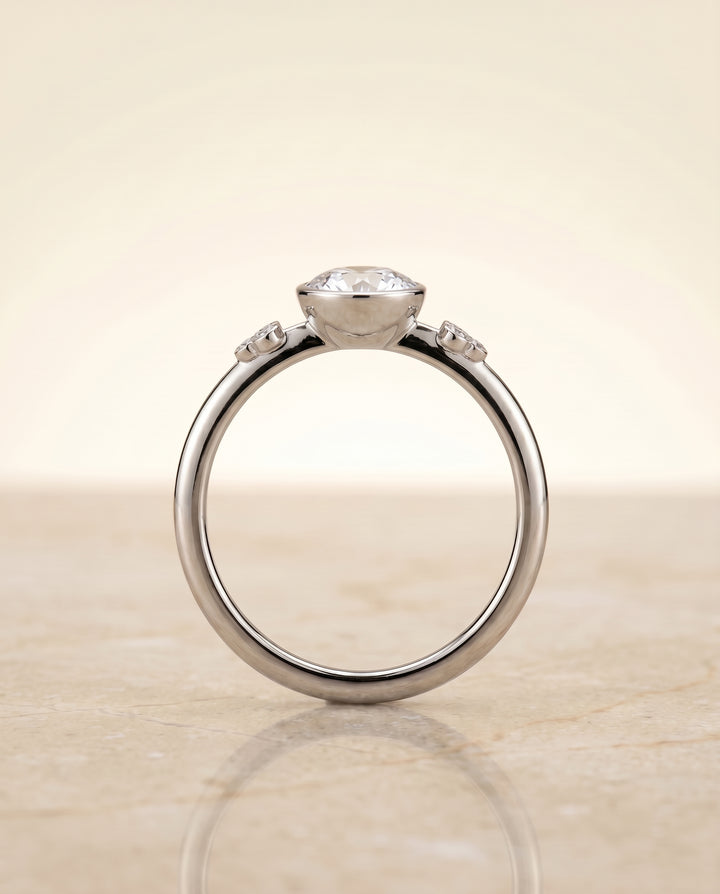 The Selena Toi et Moi Engagement Ring Setting for Round Diamonds in Platinum