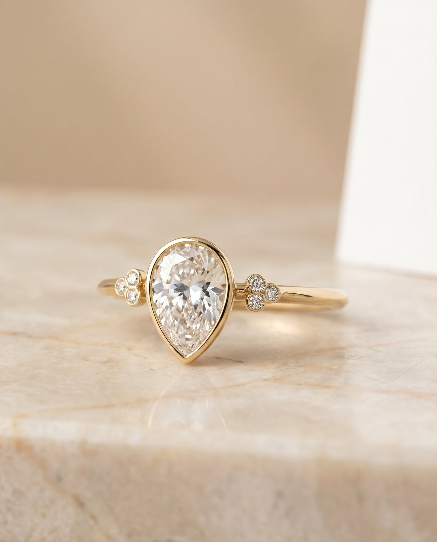The Selena Select Bezel Solitaire Engagement Ring with Lab Diamond in 18K Yellow Gold - view 1