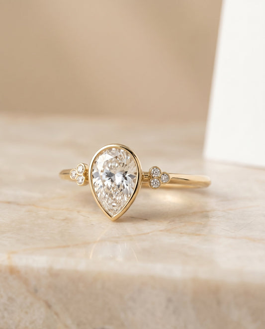 The Selena Select Bezel Solitaire Engagement Ring with Lab Diamond in 18K Yellow Gold - view 1