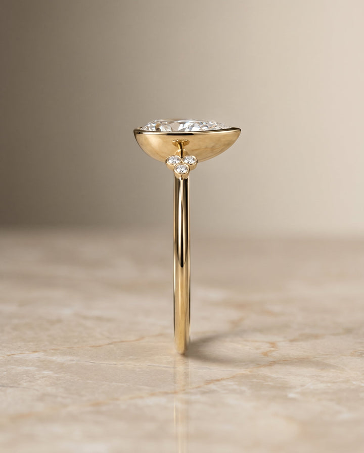 The Selena Select Bezel Solitaire Engagement Ring with Lab Diamond in 18K Yellow Gold - view 5