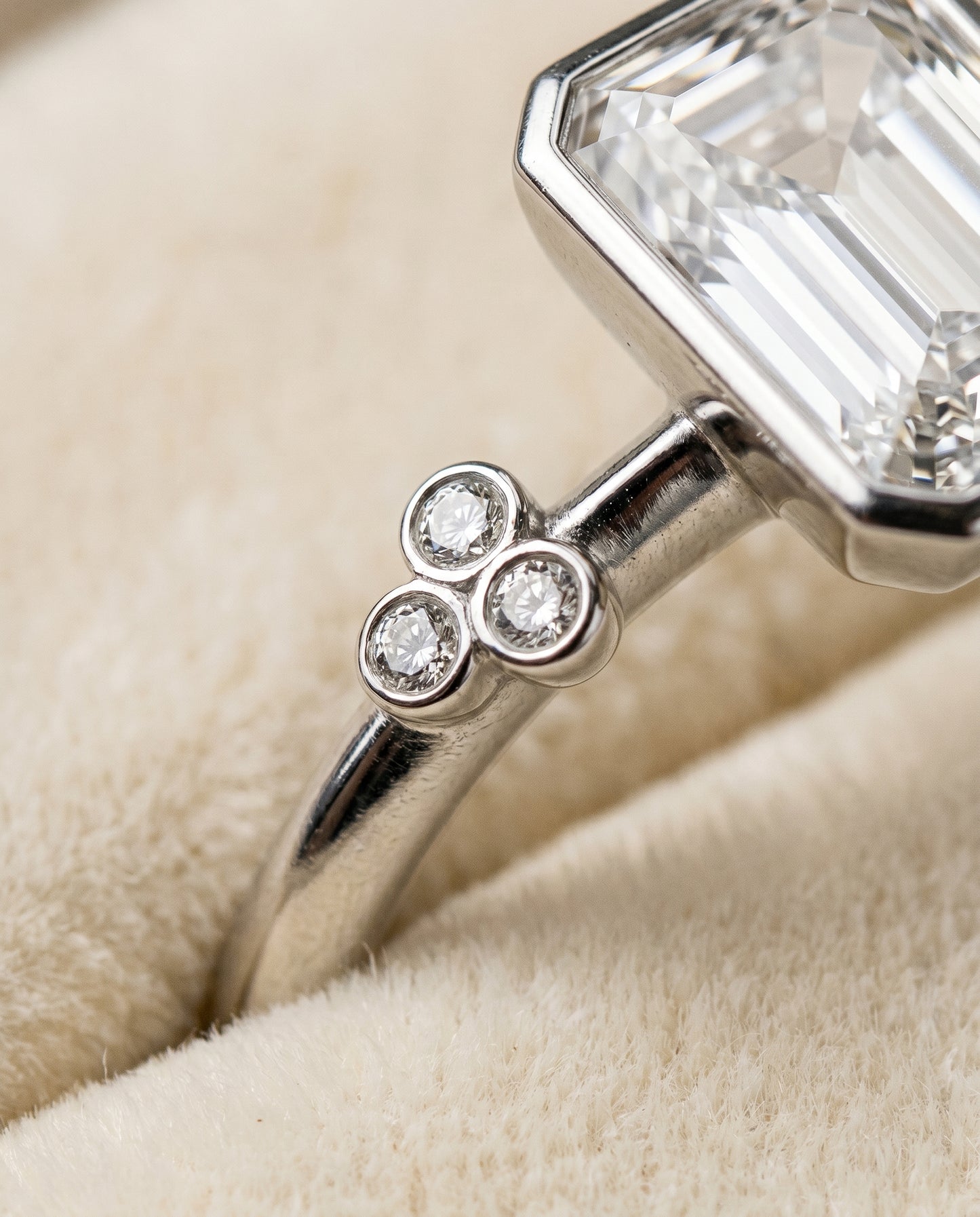 The Selena Toi et Moi Engagement Ring Setting for Radiant Diamonds in Platinum