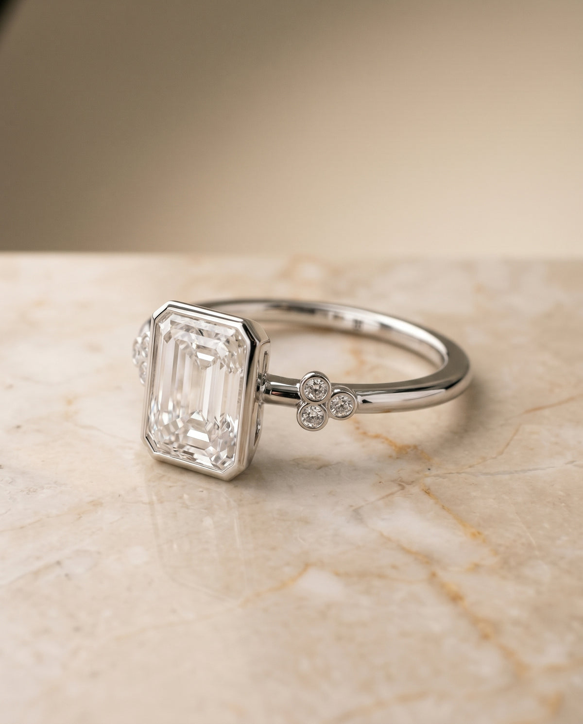 The Selena radiant engagement ring setting in Platinum | RockHer