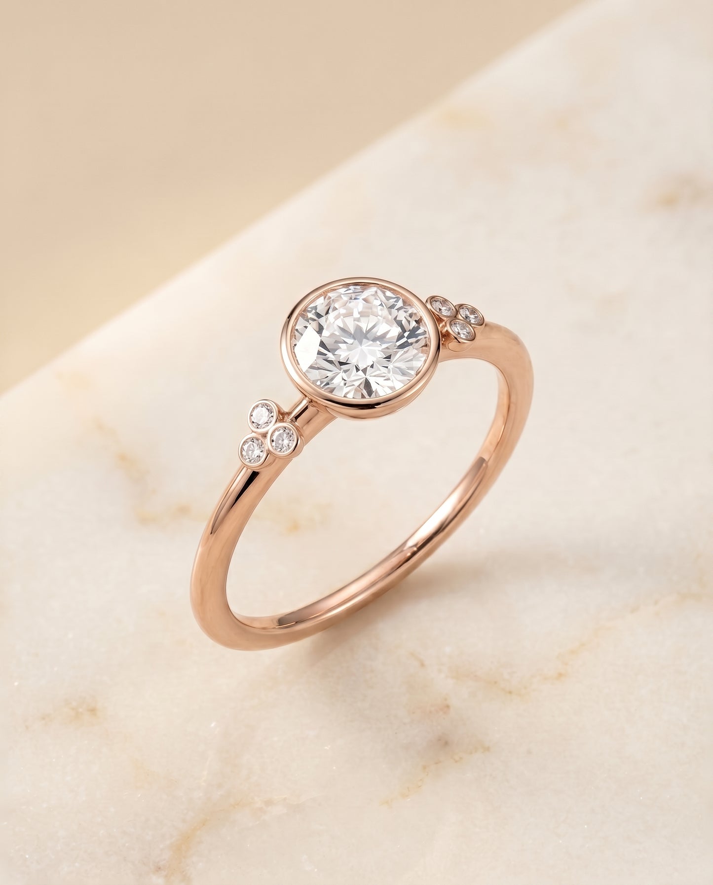 The Selena Toi et Moi Engagement Ring Setting for Round Diamonds in 14K Rose Gold