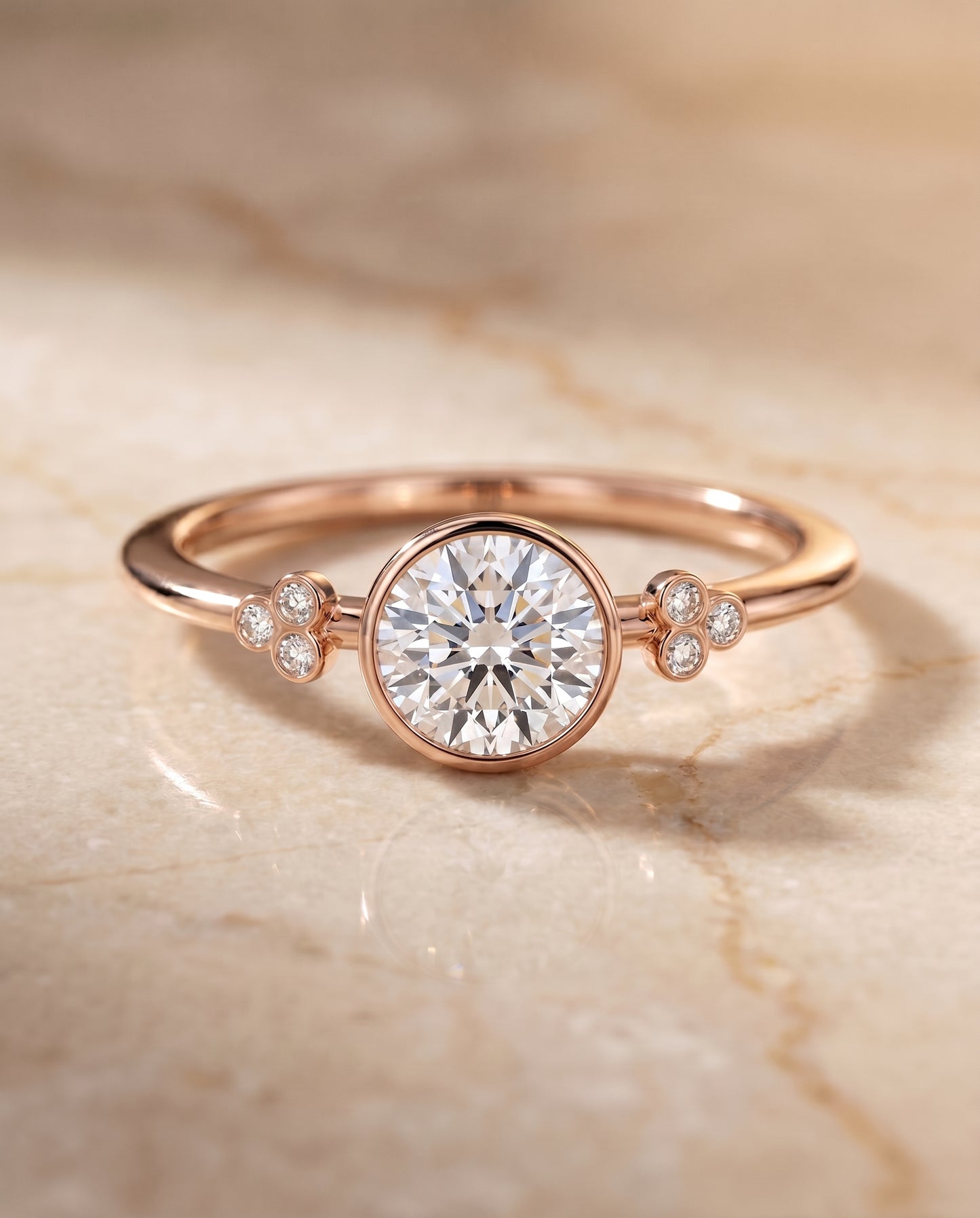 The Selena Toi et Moi Engagement Ring Setting for Round Diamonds in 14K Rose Gold