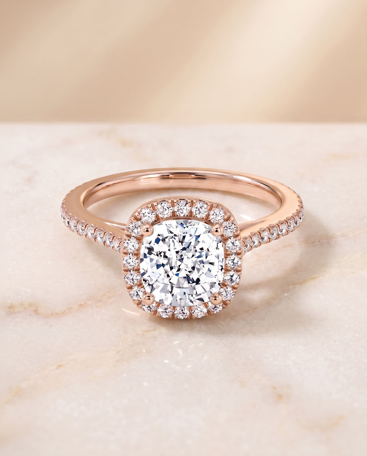 The Sonata cushion engagement ring setting in 14K Rose Gold | RockHer
