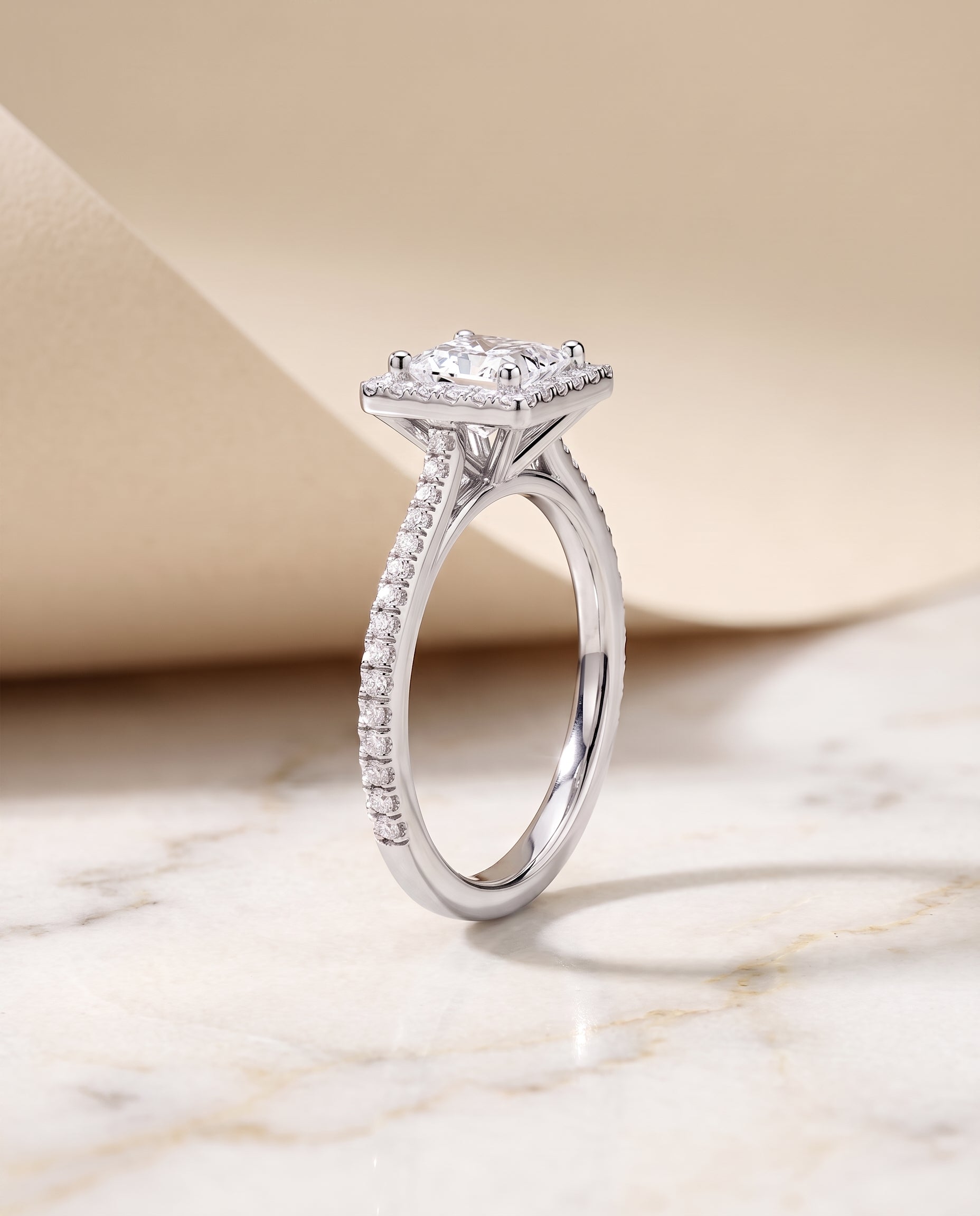 The Sonata setting for princess diamonds, made to order in Platinum | RockHer
