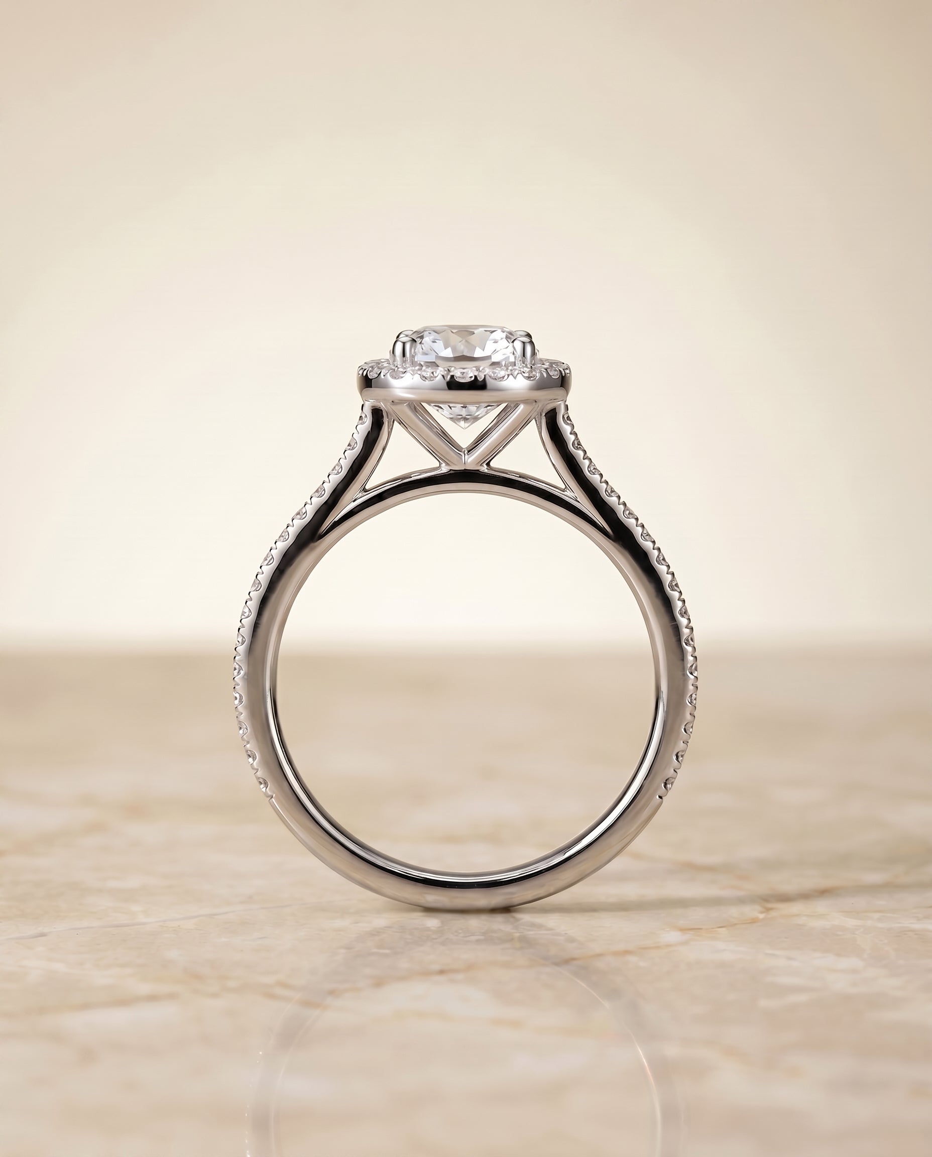 The Sonata setting for cushion diamonds, made to order in Platinum | RockHer