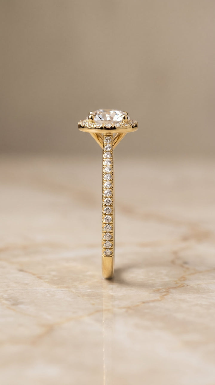 The Sonata Select Halo Engagement Ring with Lab Diamond in 18K Yellow Gold - view 5