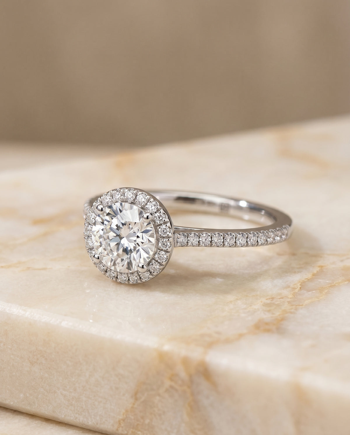 The Sonata round engagement ring setting in Platinum | RockHer