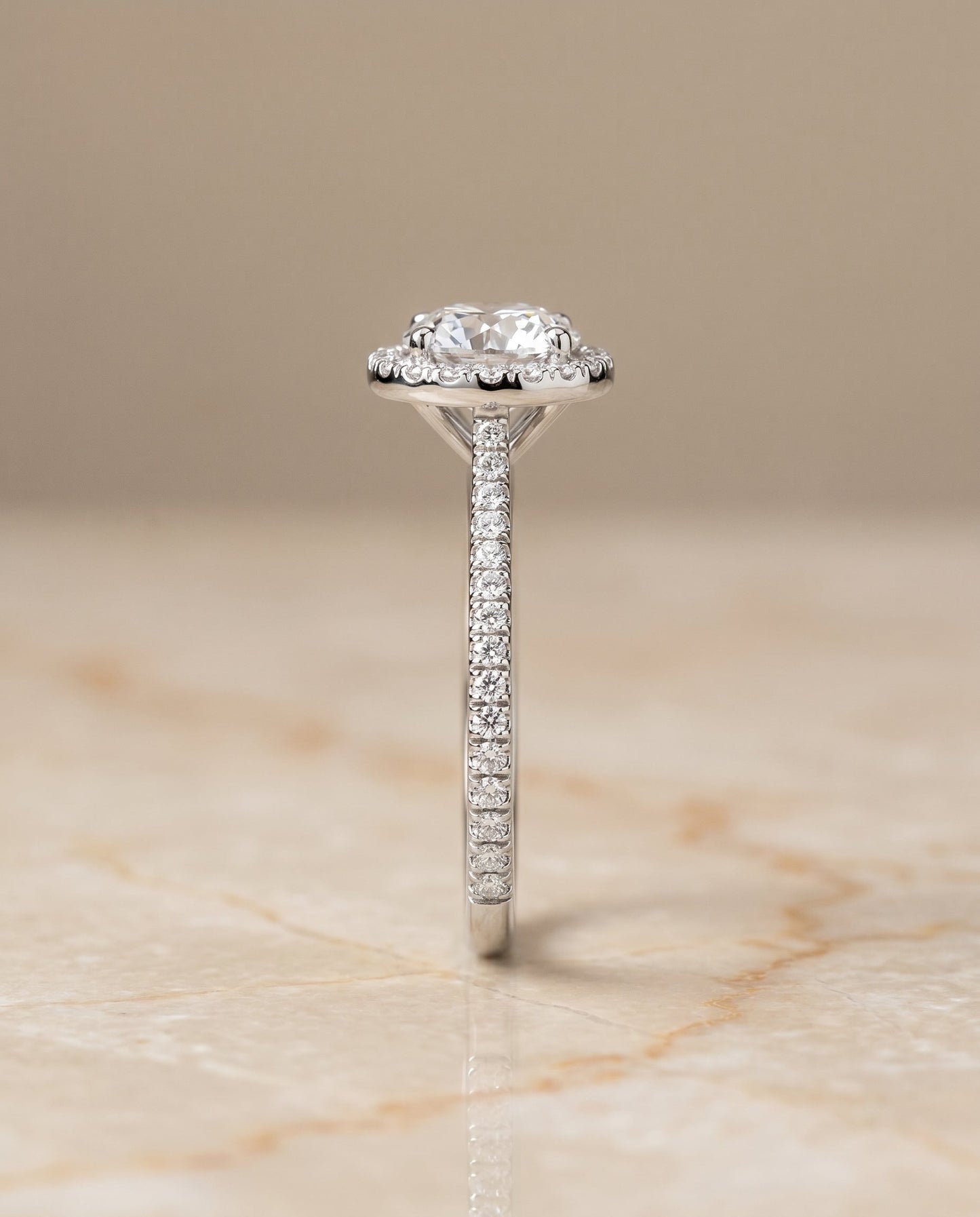 The Sonata Select Halo Engagement Ring with Lab Diamond in 18K White Gold - view 2