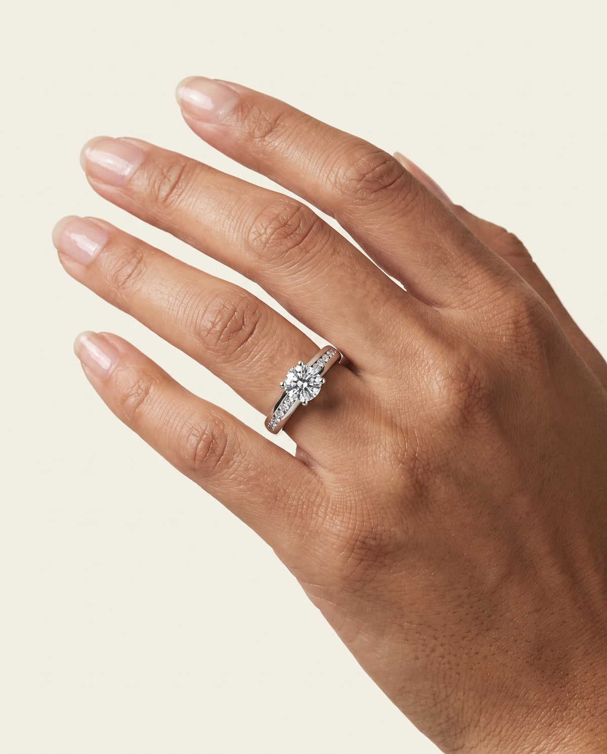 The Stevie Contemporary Channel Cushion Cut Engagement Ring Setting in Platinum