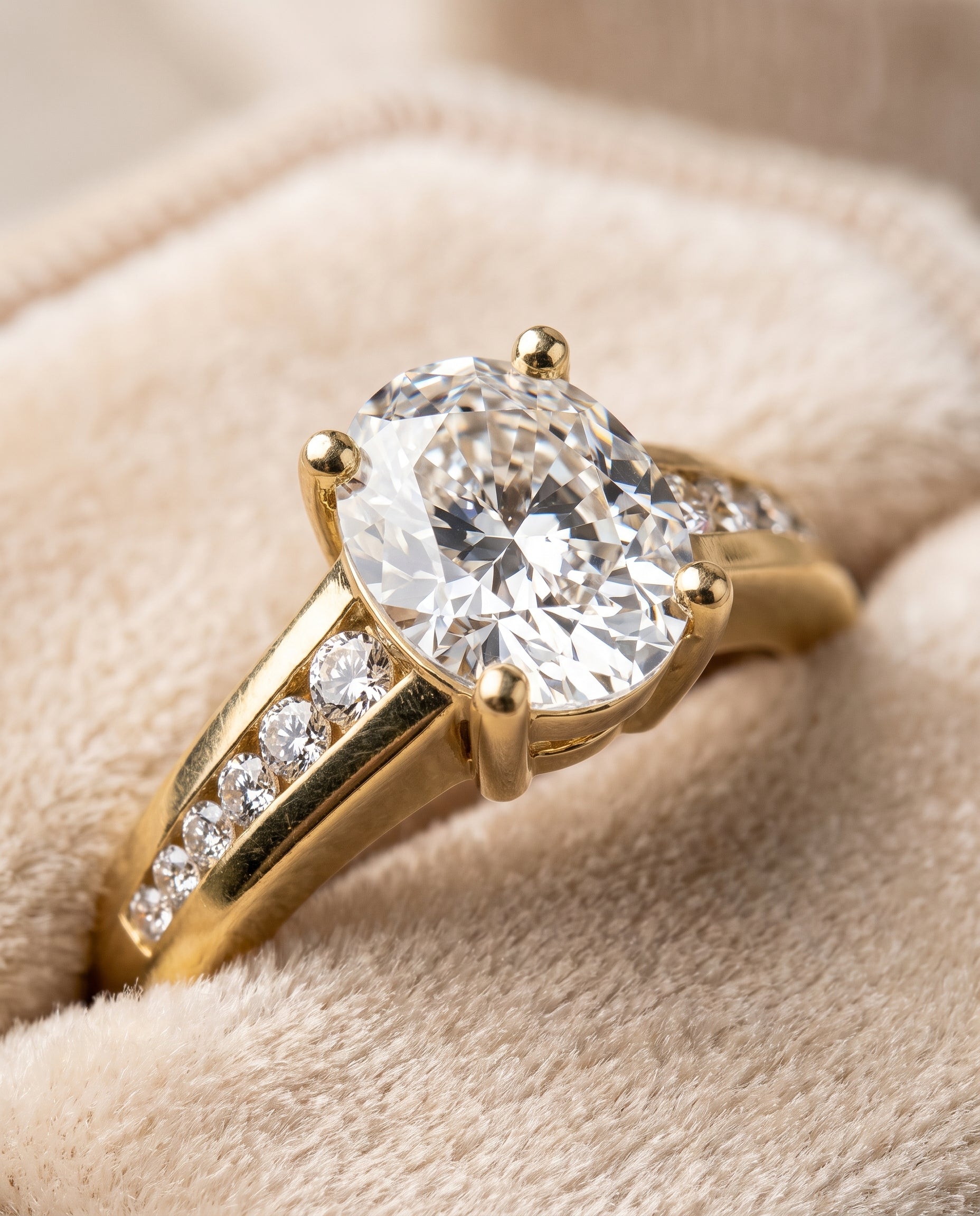 18K Yellow Gold band of The Stevie oval engagement ring setting | RockHer