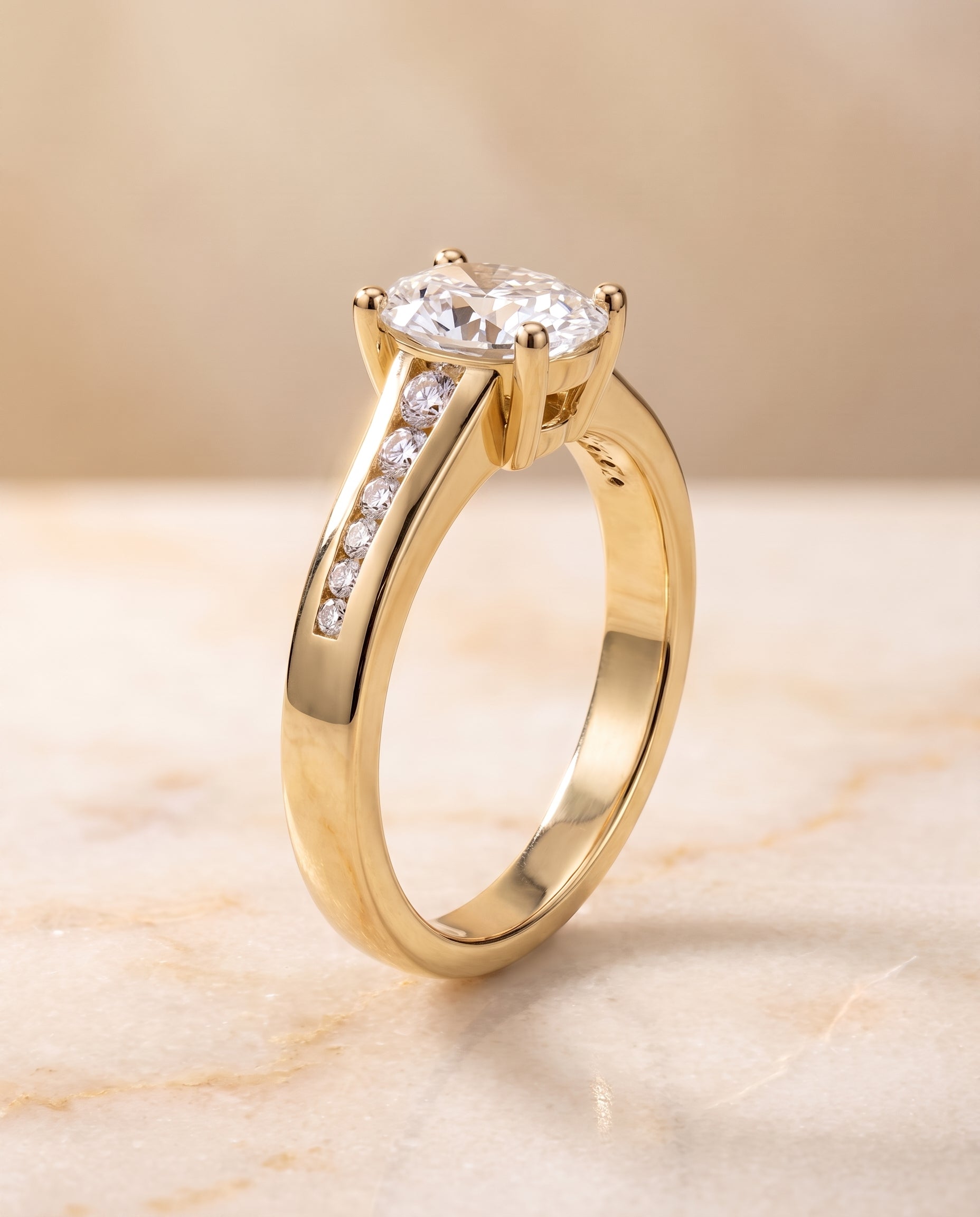 The Stevie setting for oval diamonds, made to order in 18K Yellow Gold | RockHer