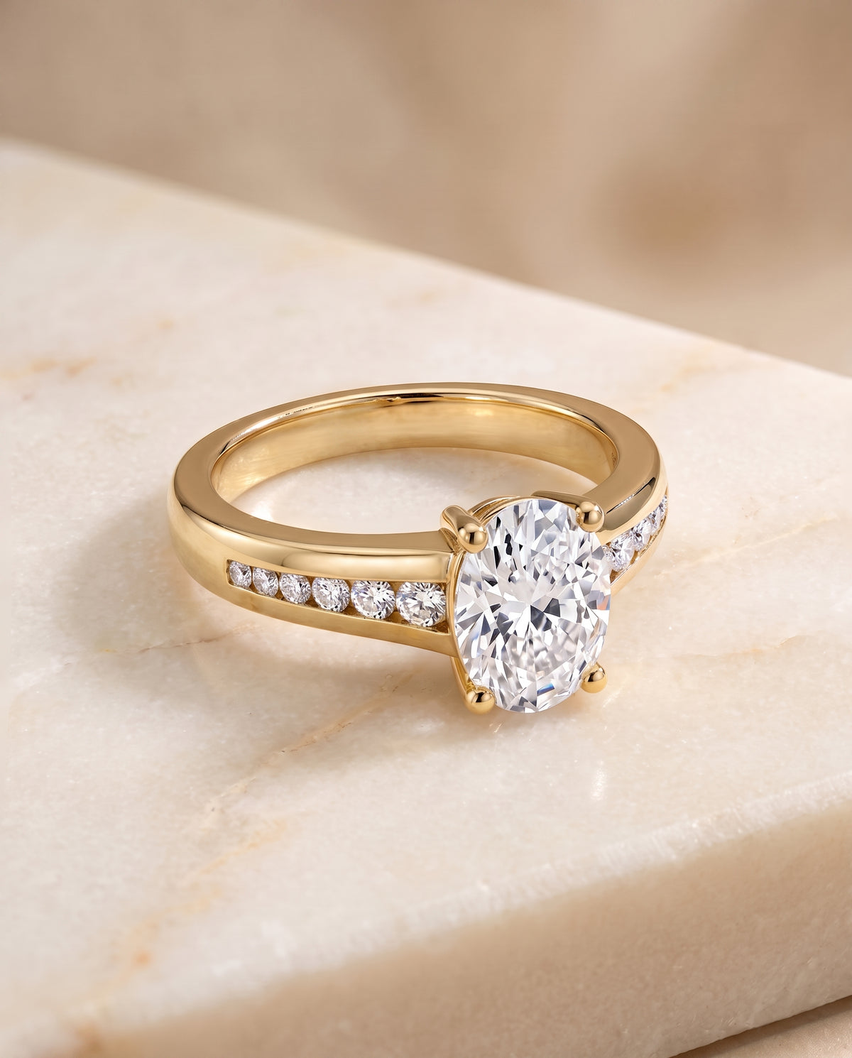 The Stevie oval engagement ring setting in 18K Yellow Gold | RockHer