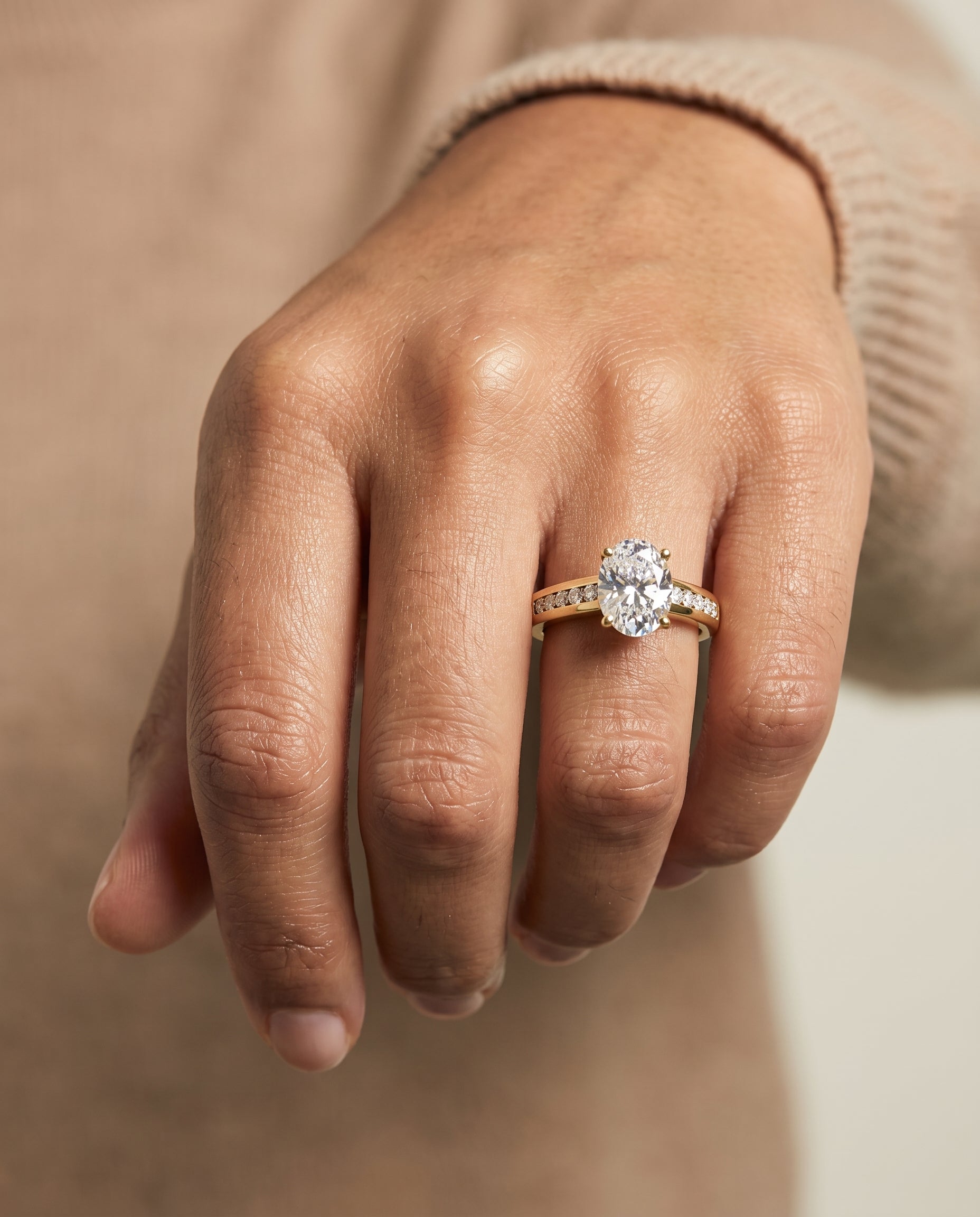 The Stevie engagement ring setting in 18K Yellow Gold, contemporary channel design | RockHer