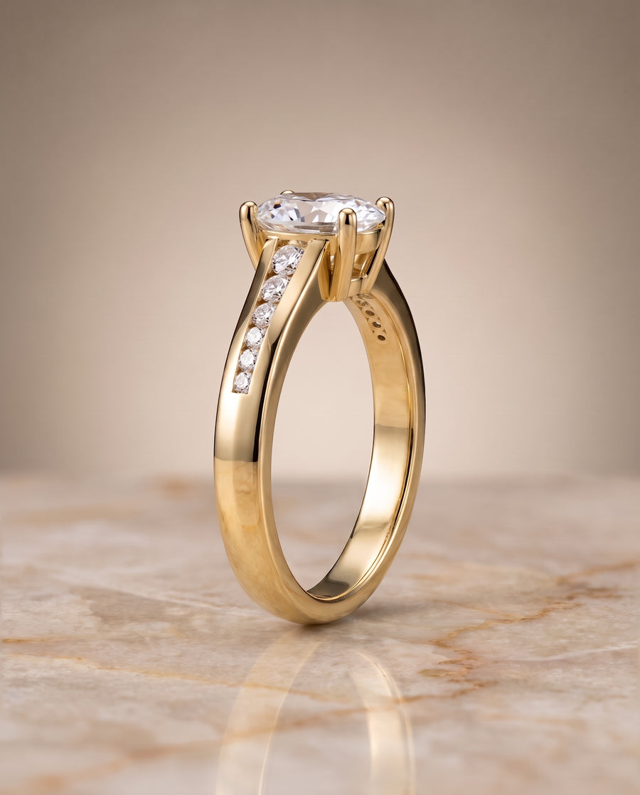 The Stevie Engagement Ring, made to order in our Los Angeles atelier