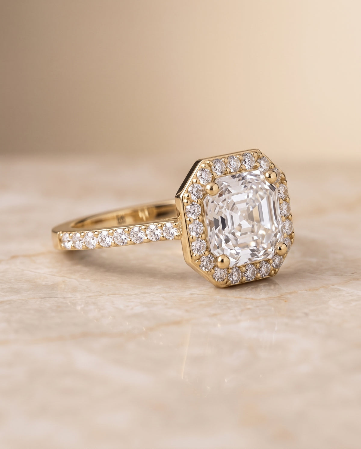 The Taylor asscher engagement ring setting in 18K Yellow Gold | RockHer