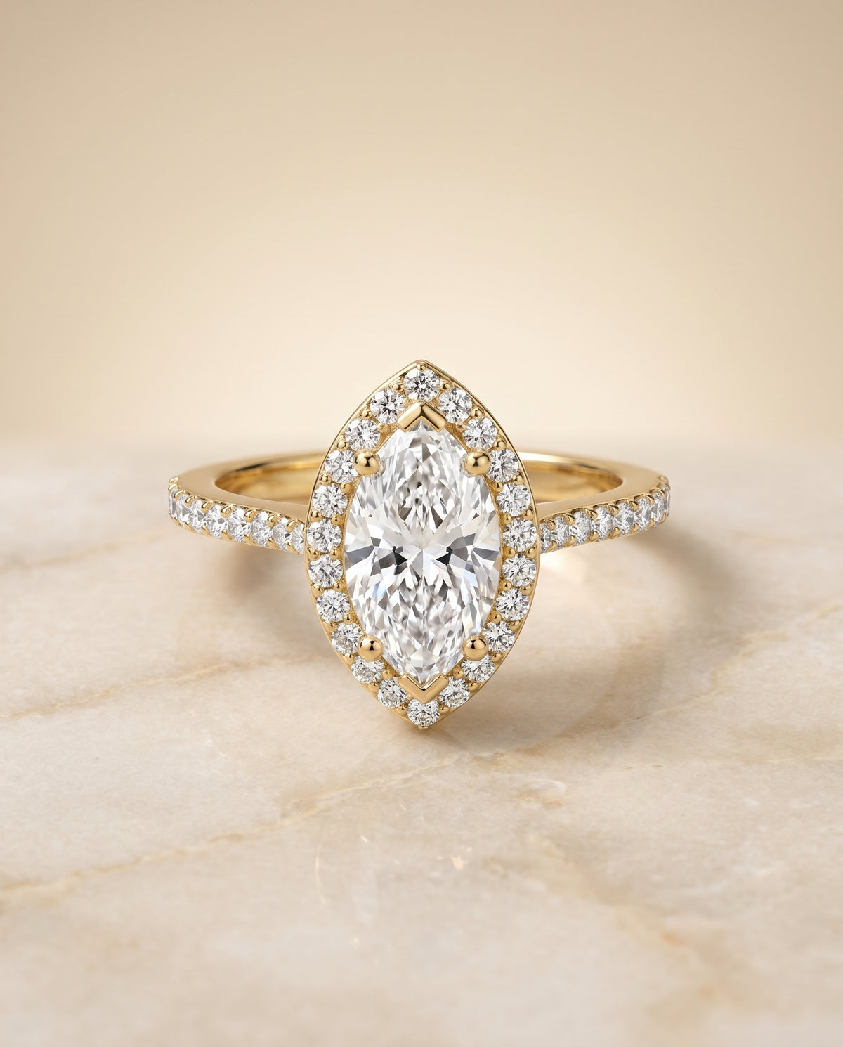 The Taylor marquise engagement ring setting in 18K Yellow Gold | RockHer