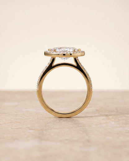 The Taylor Pavé Halo Marquise Engagement Ring Setting in 18K Yellow Gold
