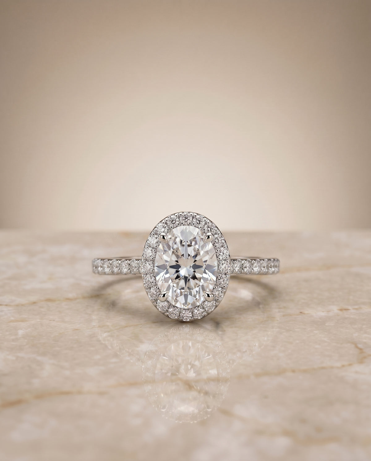 The Taylor oval engagement ring setting in Platinum | RockHer