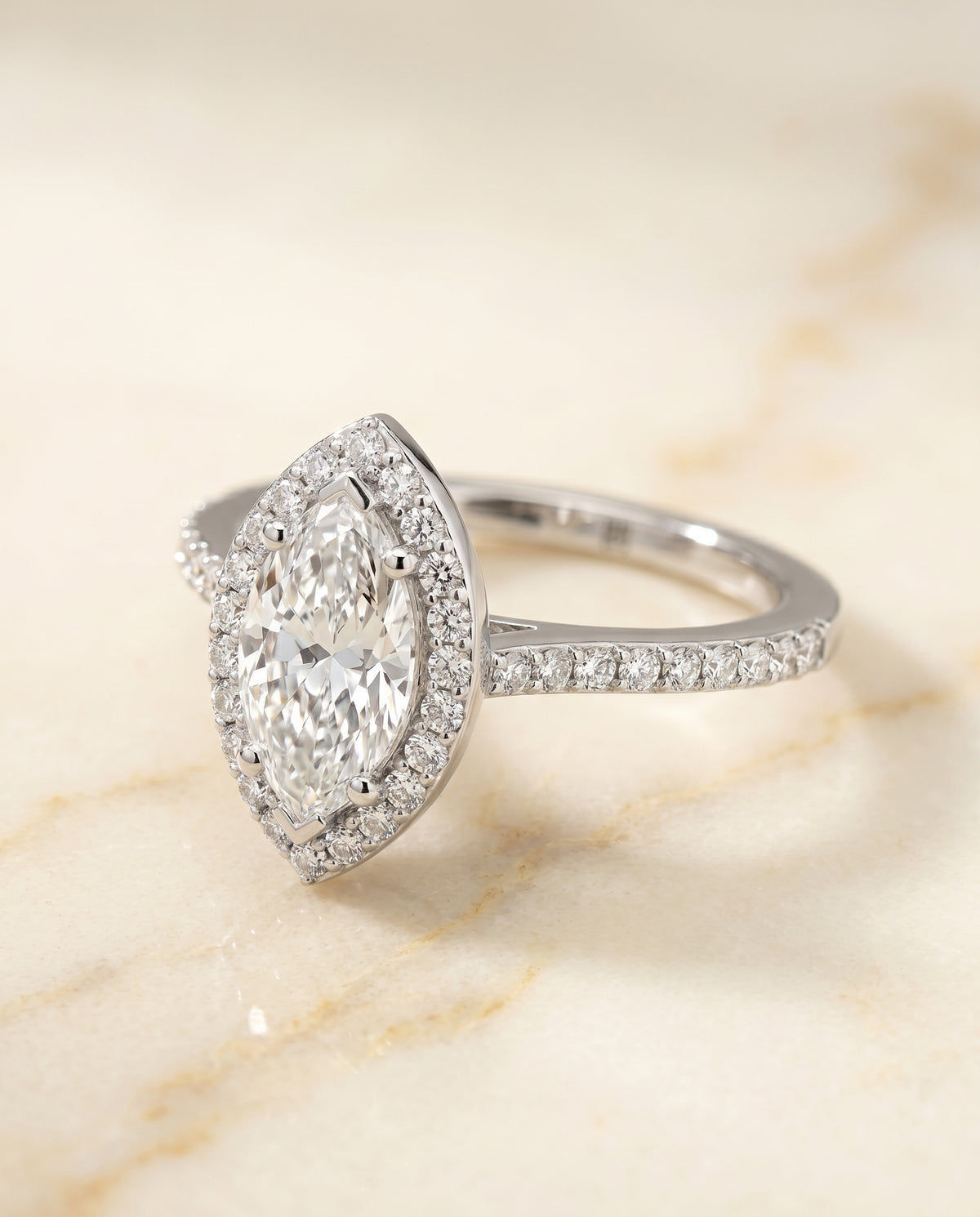 The Taylor marquise engagement ring setting in Platinum | RockHer