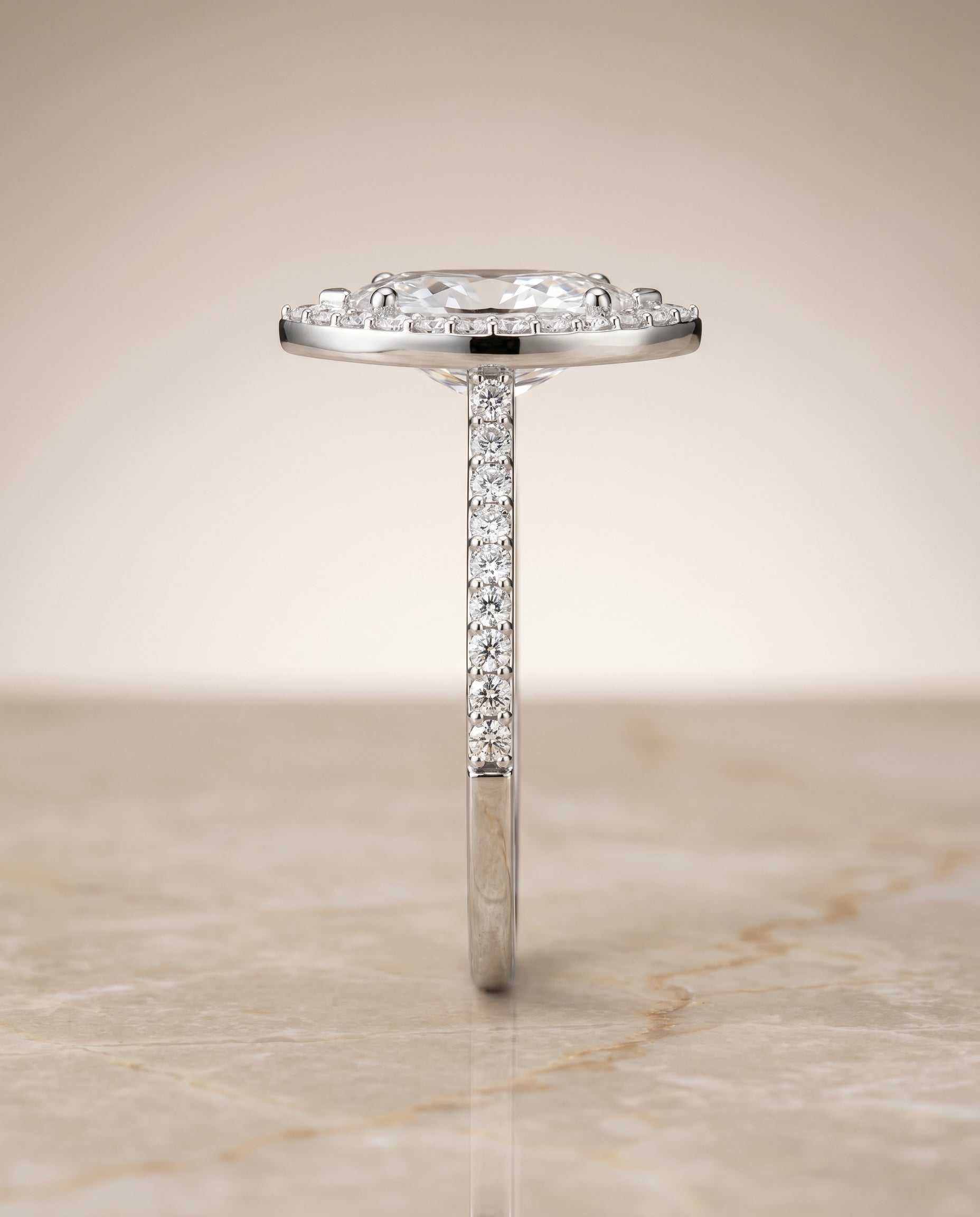 The Taylor setting for marquise diamonds, made to order in Platinum | RockHer