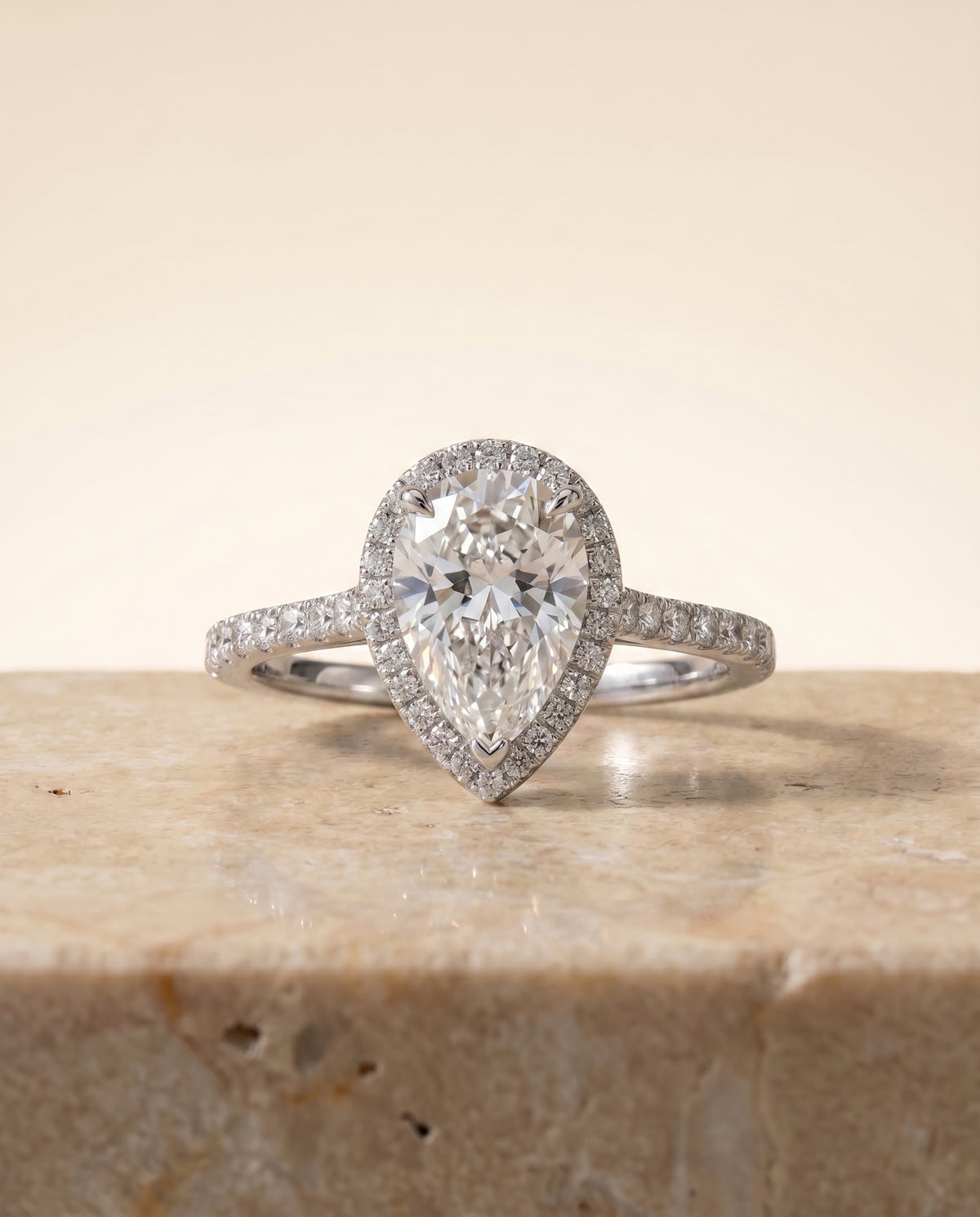 The Taylor pear engagement ring setting in Platinum | RockHer