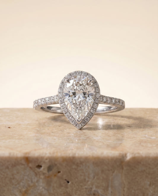 The Taylor Toi et Moi Engagement Ring Setting for Pear Diamonds in 18K White Gold
