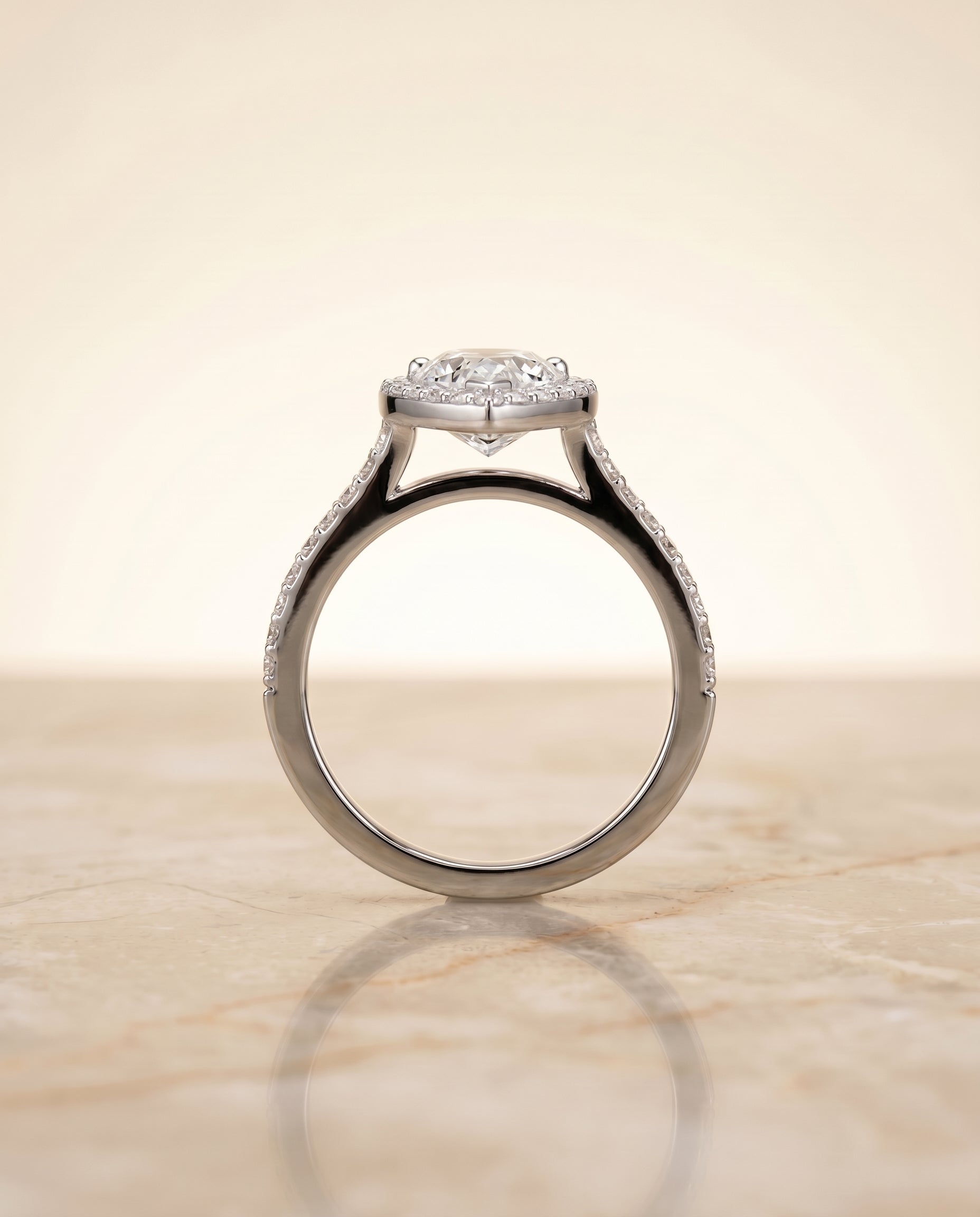 The Taylor setting for pear diamonds, made to order in Platinum | RockHer