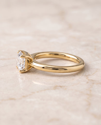 The Tori Rounded Comfort Fit Solitaire Asscher Cut Engagement Ring Setting in 18K Yellow Gold