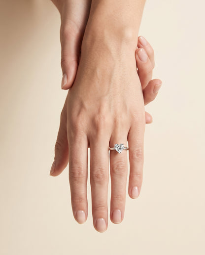 The Tori Rounded Comfort Fit Solitaire Heart Engagement Ring Setting in Platinum