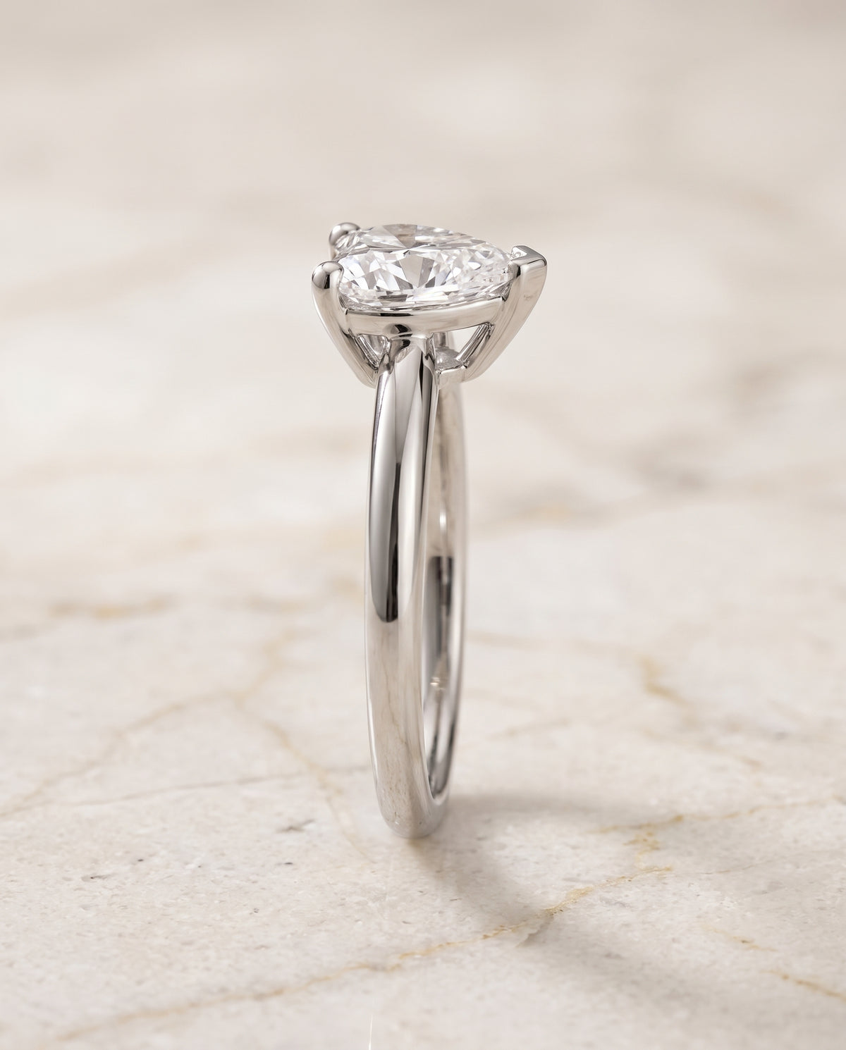 The Tori Rounded Comfort Fit Solitaire Heart Engagement Ring Setting in Platinum