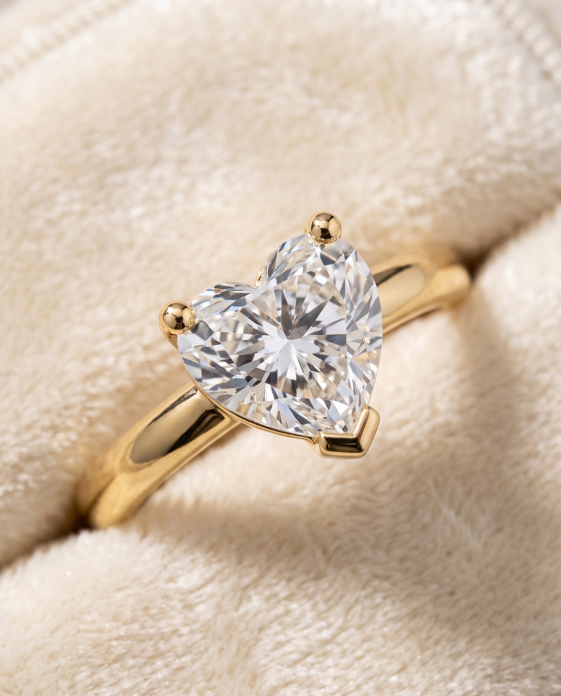 The Tori Rounded Comfort Fit Solitaire Heart Engagement Ring Setting in 18K Yellow Gold