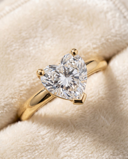 The Tori Rounded Comfort Fit Solitaire Heart Engagement Ring Setting in 18K Yellow Gold