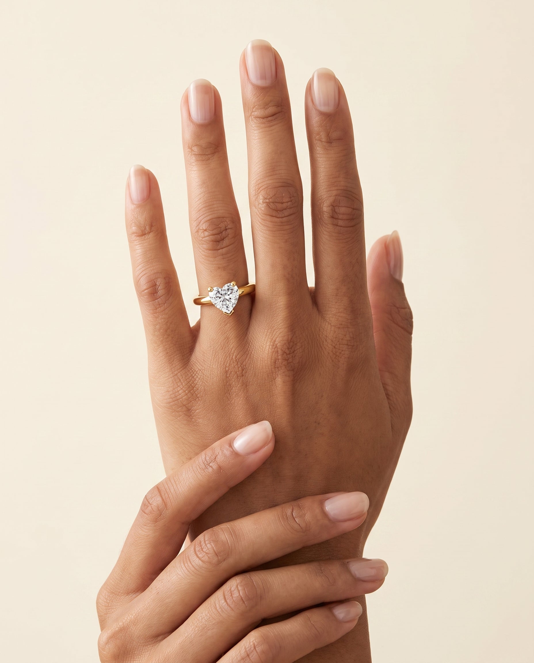 The Tori Rounded Comfort Fit Solitaire Heart Engagement Ring Setting in 18K Yellow Gold