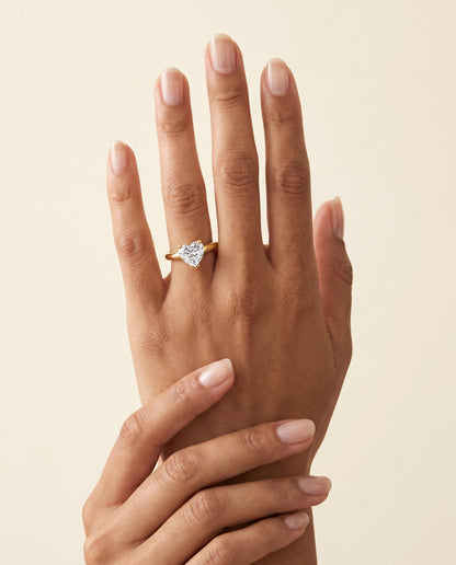 The Tori Rounded Comfort Fit Solitaire Heart Engagement Ring Setting in 18K Yellow Gold