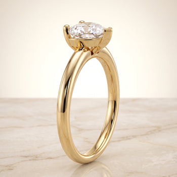 The Tori Rounded Comfort Fit Solitaire Heart Engagement Ring Setting in 18K Yellow Gold