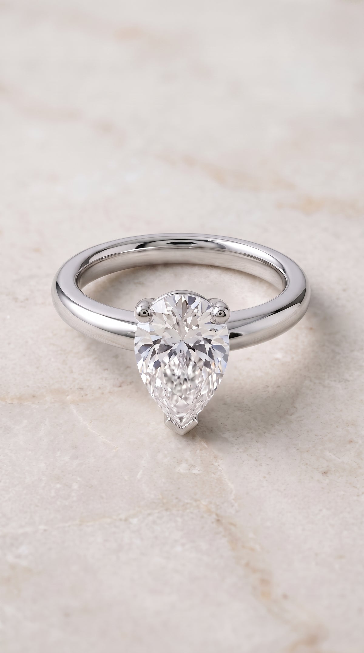 The Tori pear engagement ring setting in Platinum | RockHer