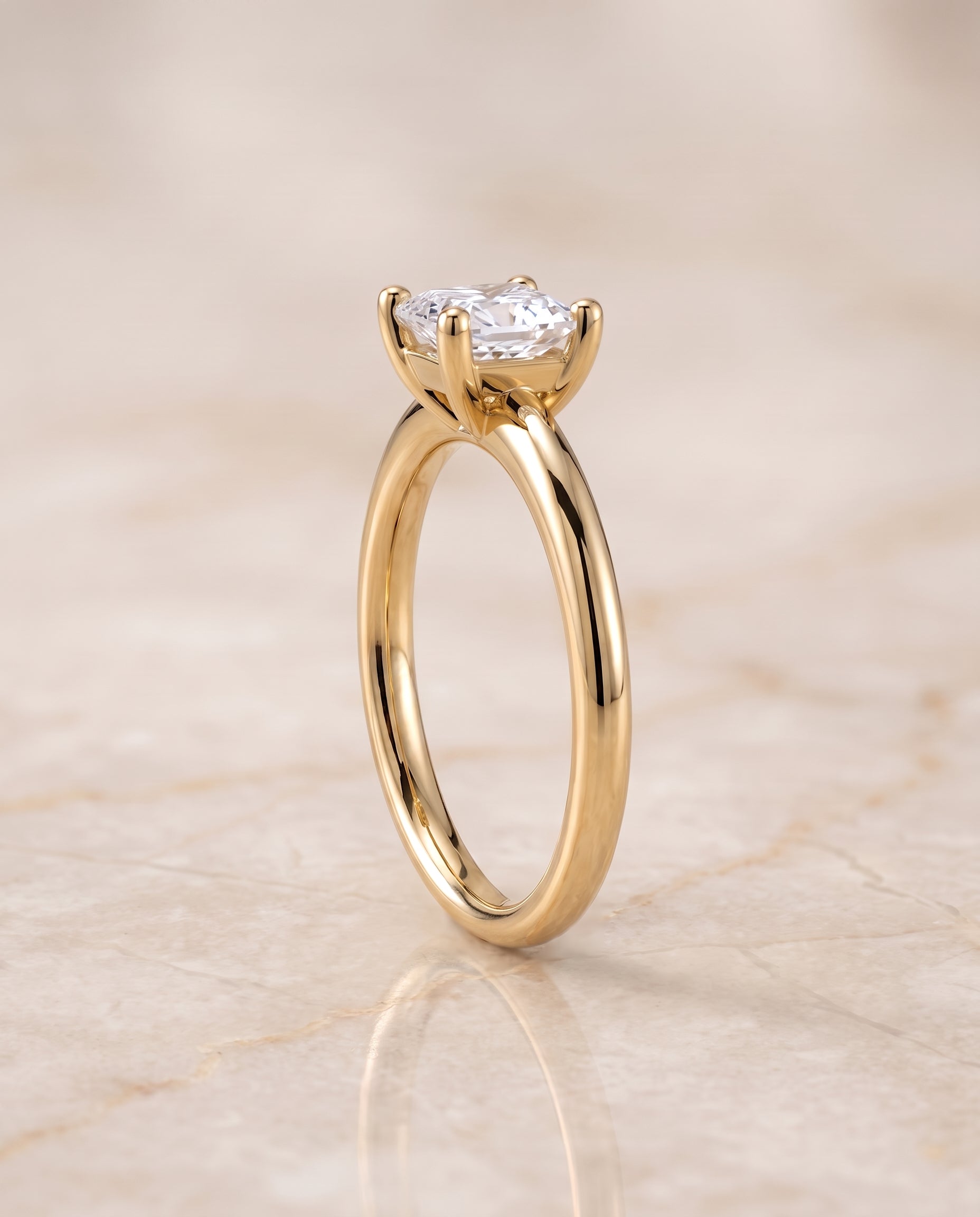The Tori setting for princess diamonds, made to order in 18K Yellow Gold | RockHer