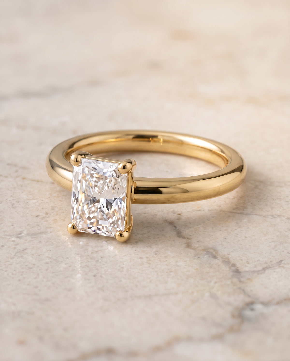The Tori radiant engagement ring setting in 18K Yellow Gold | RockHer
