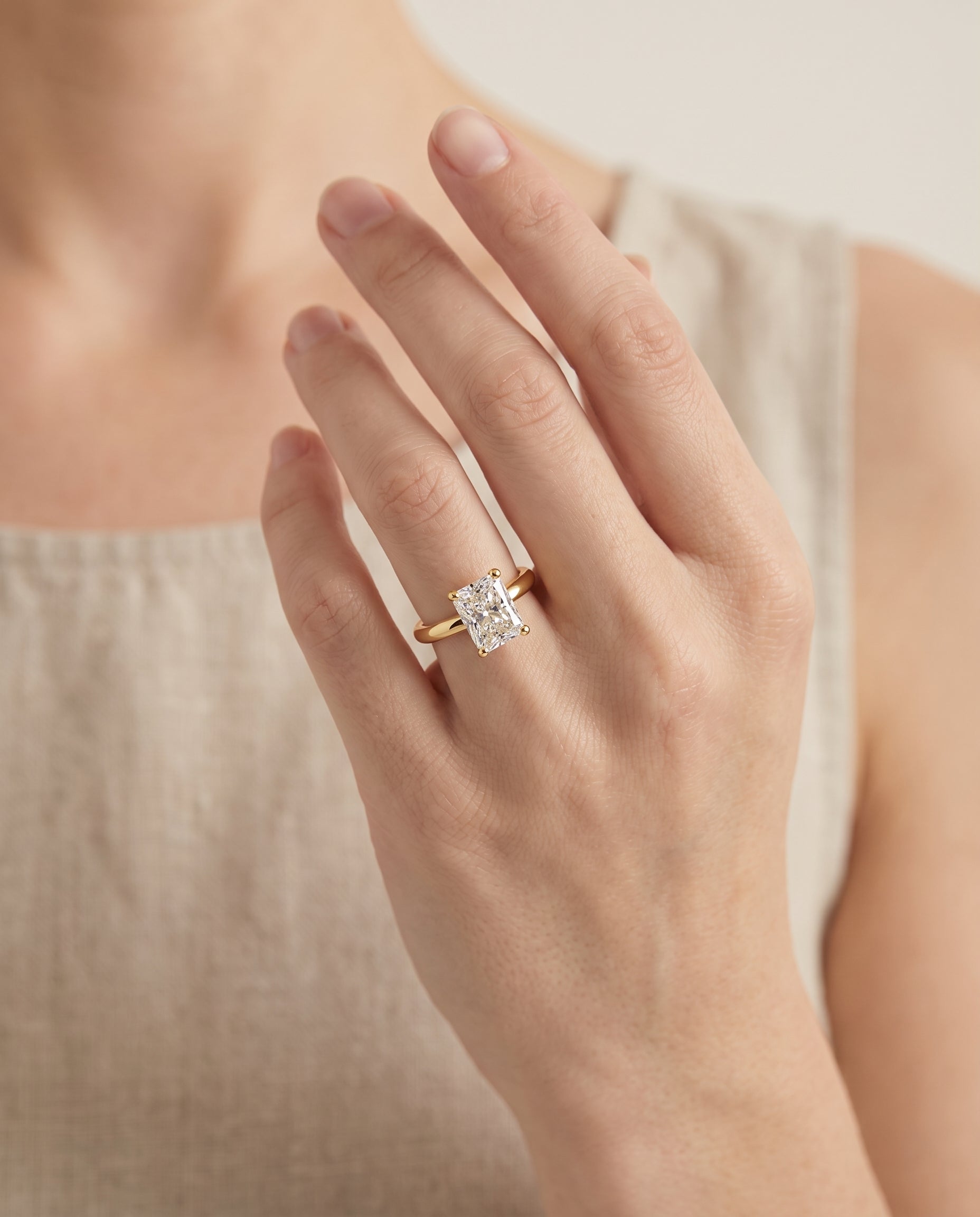 The Tori engagement ring setting in 18K Yellow Gold, rounded comfort fit solitaire cut design | RockHer