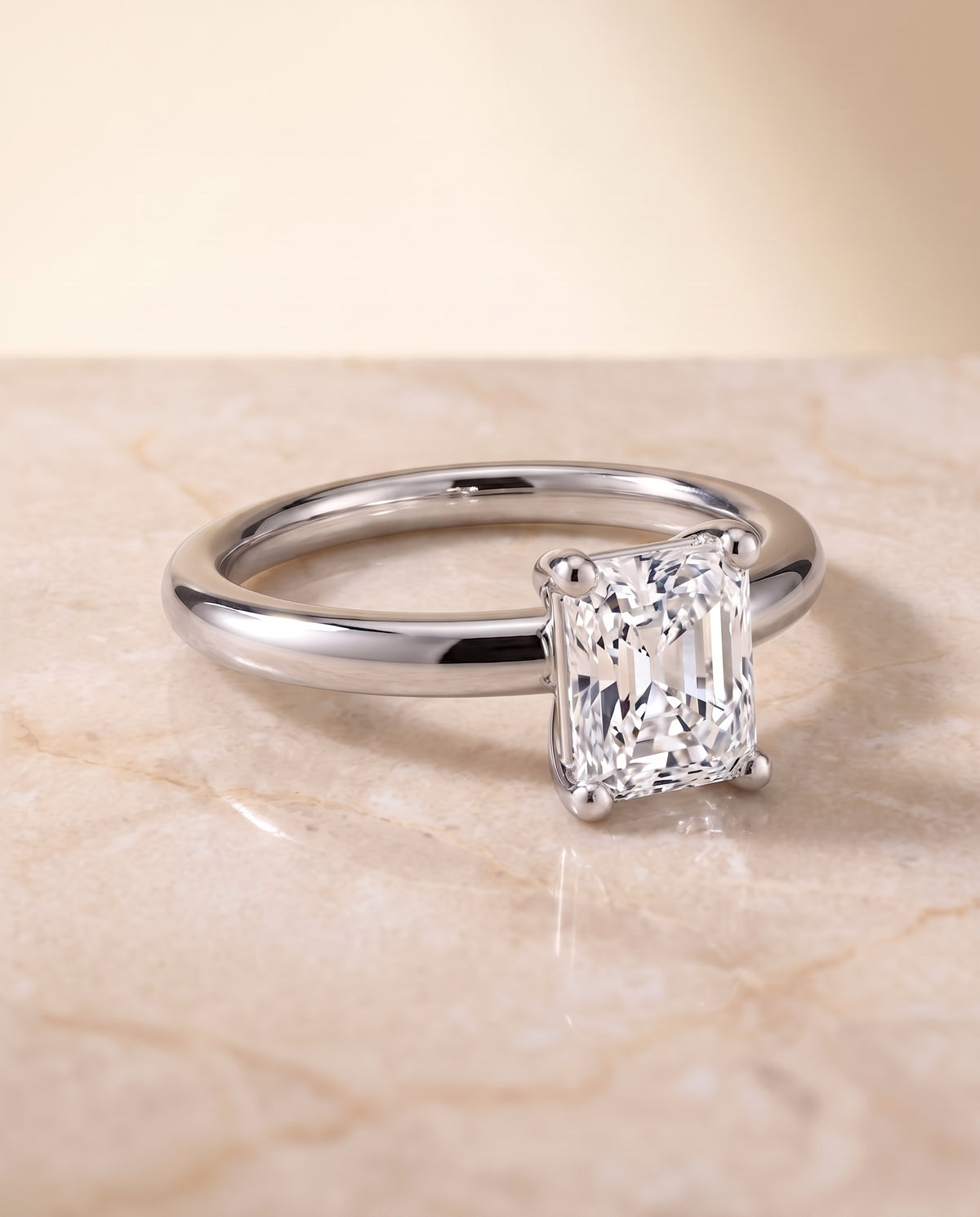 The Tori radiant engagement ring setting in Platinum | RockHer
