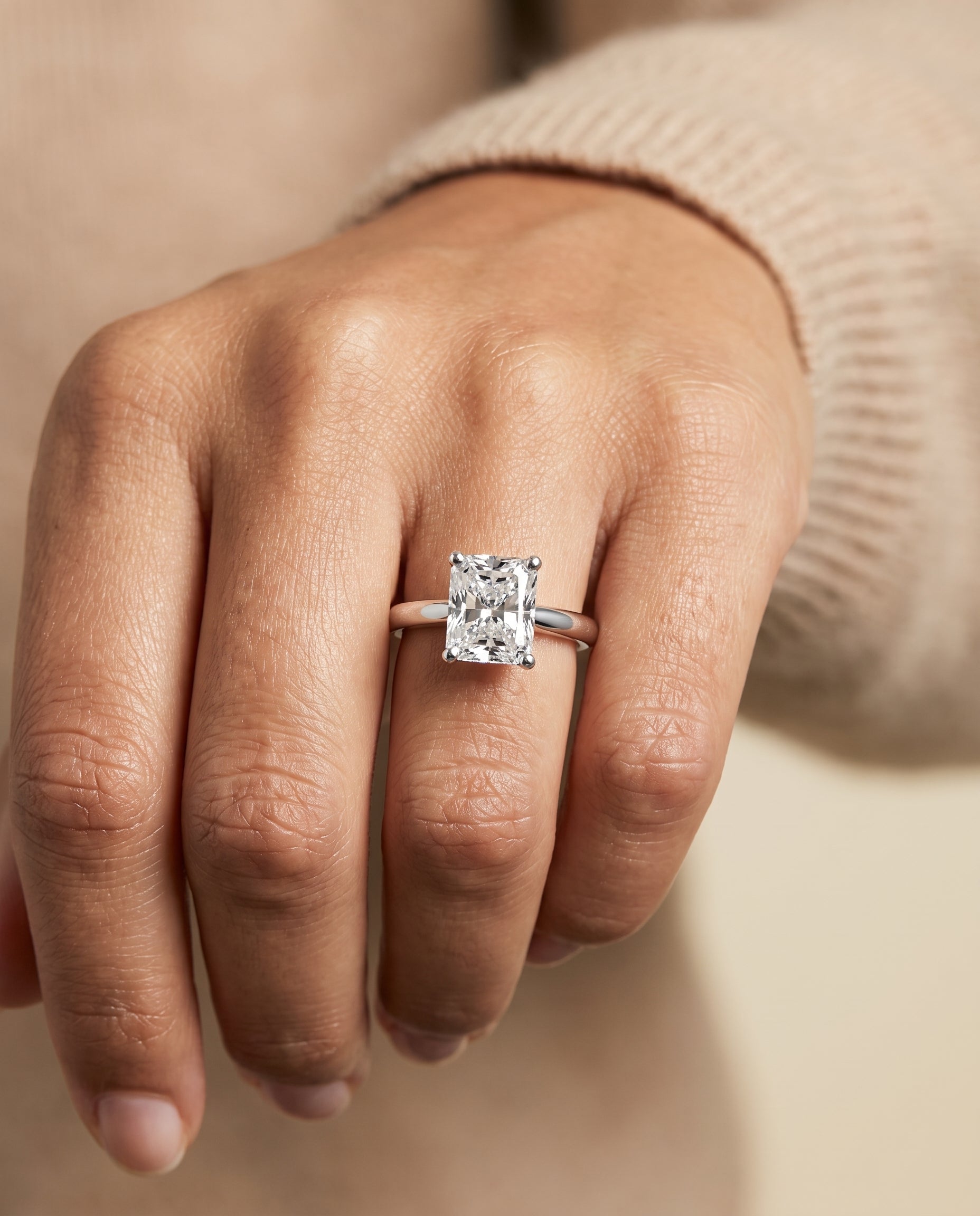 The Tori engagement ring setting in Platinum, rounded comfort fit solitaire cut design | RockHer